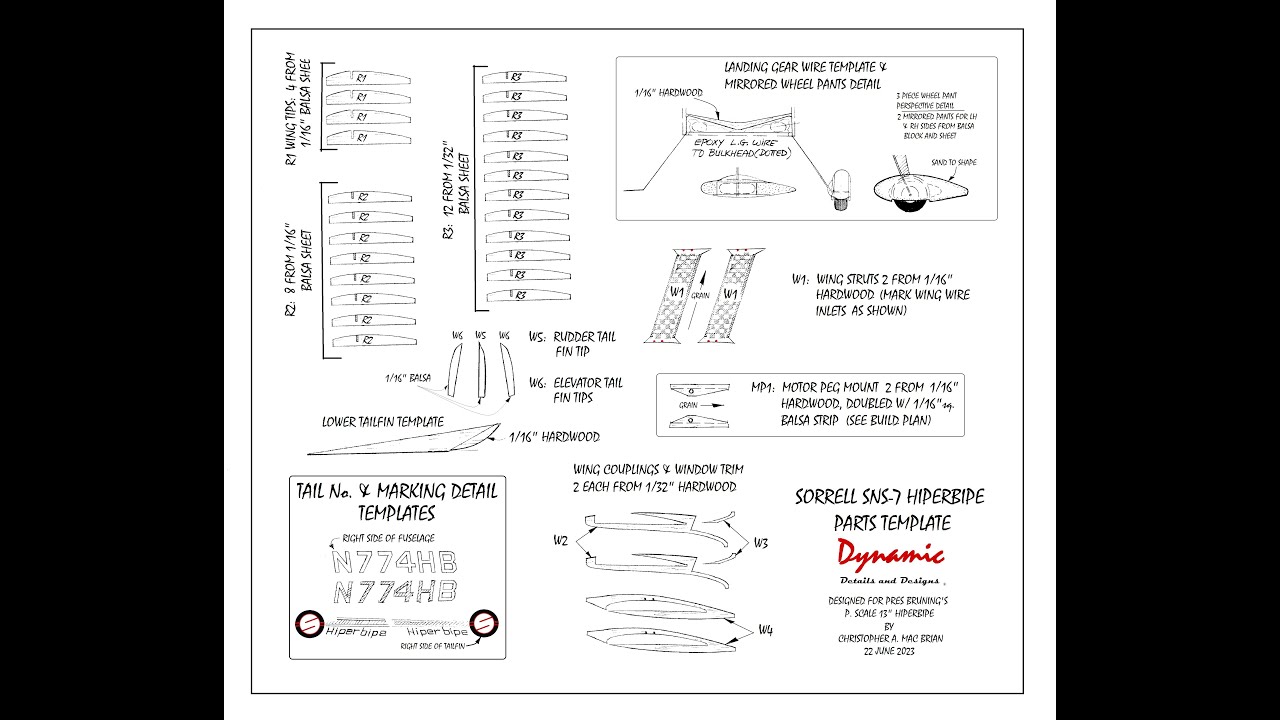 2023 Balsa Model of the Year - Pres Bruning's Sorrell SNS-7 Hiperbipe - UMX project Part 1