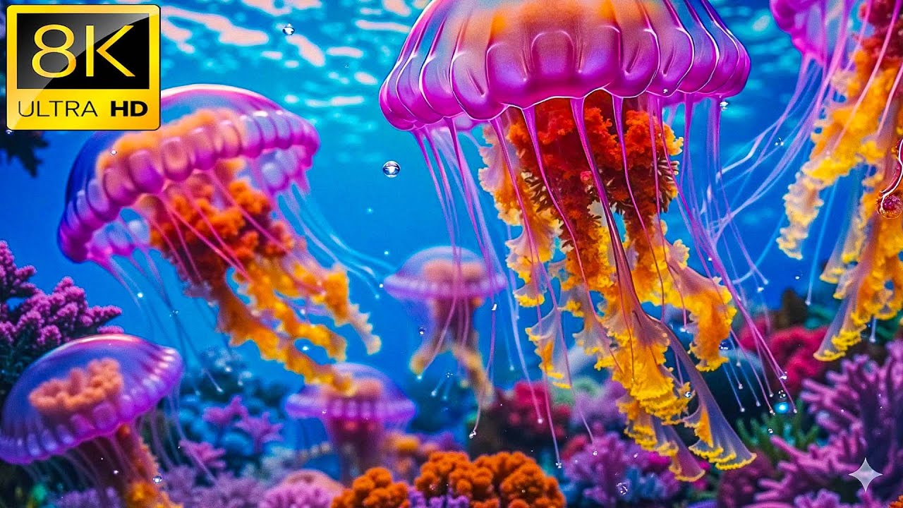 Аквариум мечты 8K - Морская жизнь, морские животные и коралловый риф - Звуки аквариума
