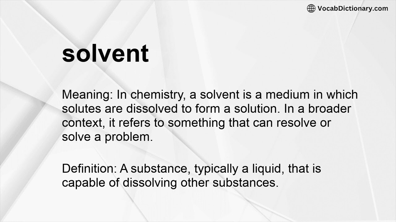 solvent Meaning