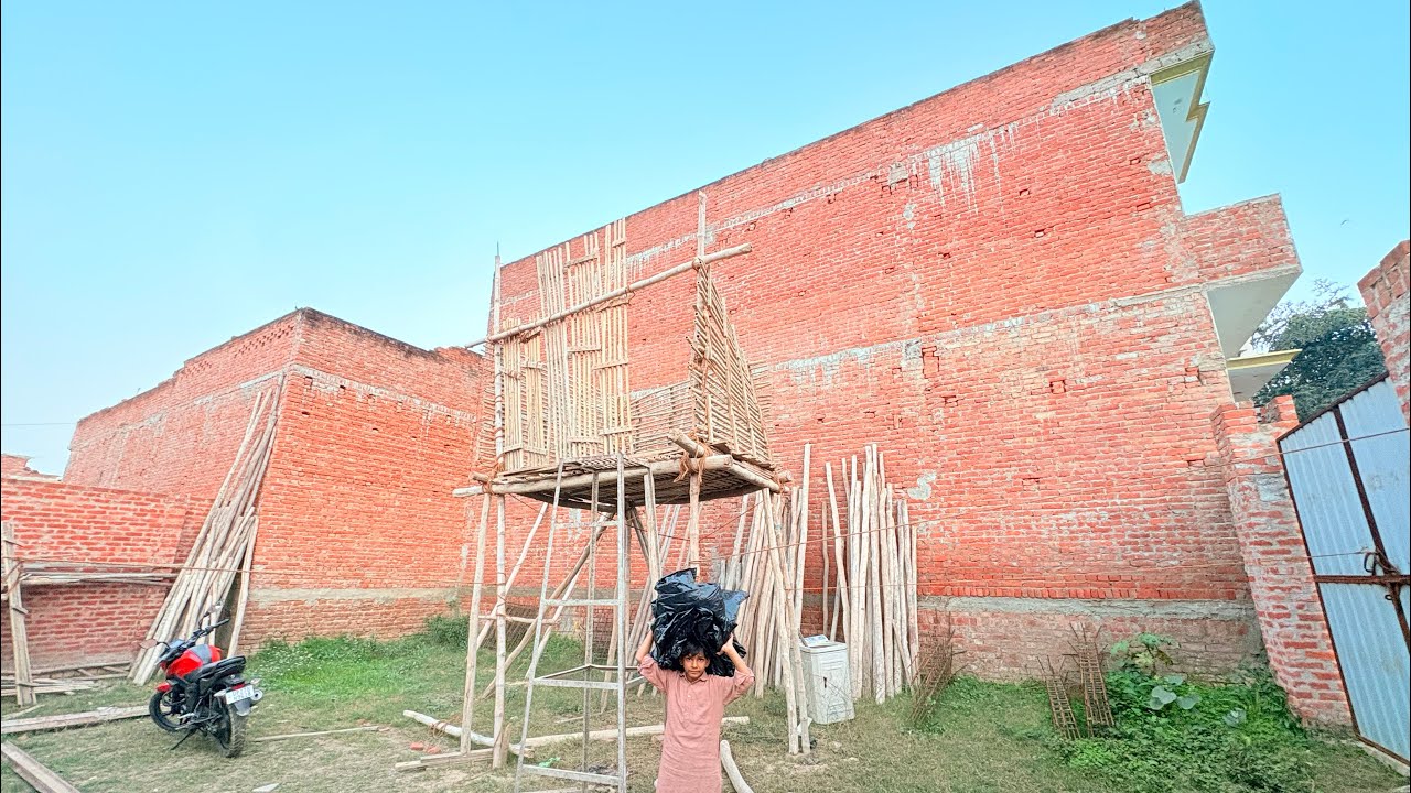 🎋Bamboo house ki chhat hata di 😅😂👍