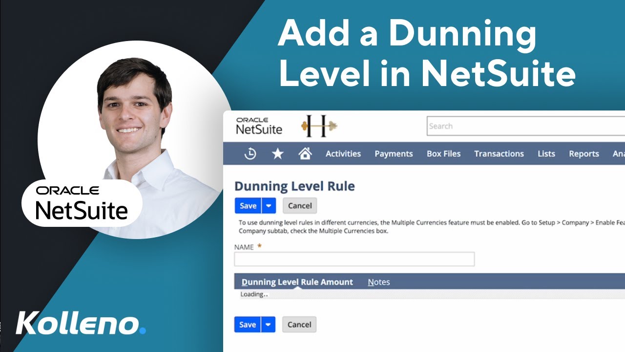 NetSuite Tutorial  |  Add a Dunning Level in NetSuite