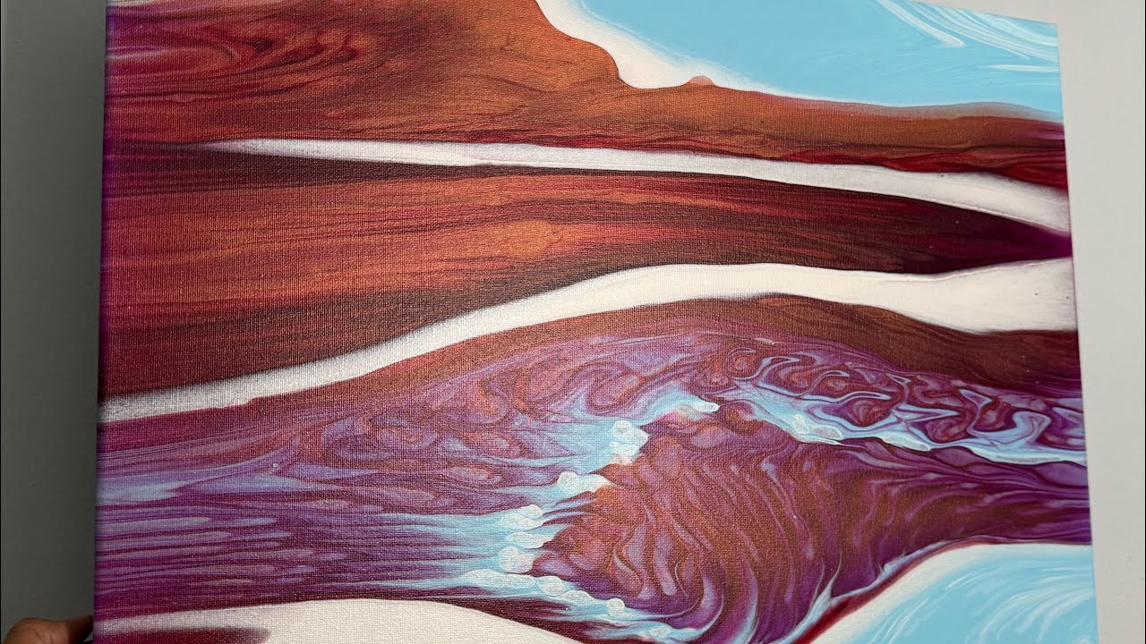 Unexpected Results! Beautiful Metallic Straight Pour on a Black Canvas
