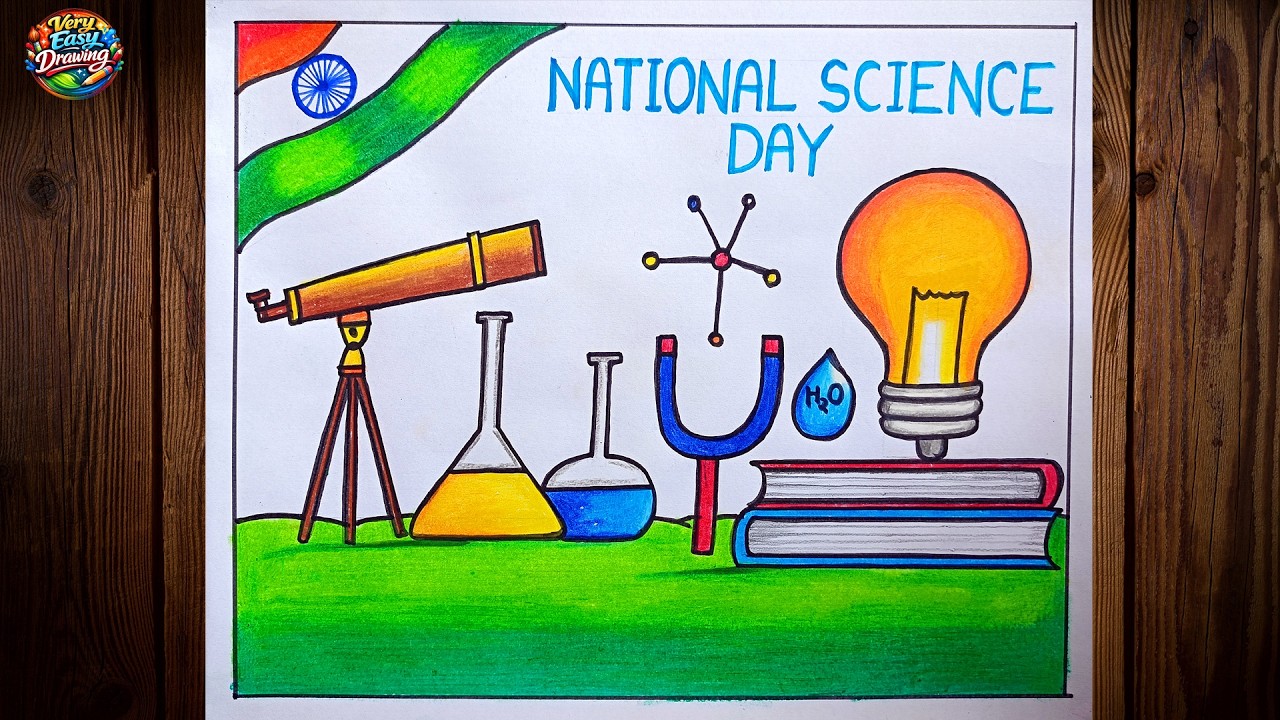 National Science Day Drawing Easy | Science Day Drawing | How To Draw National Science Day Poster
