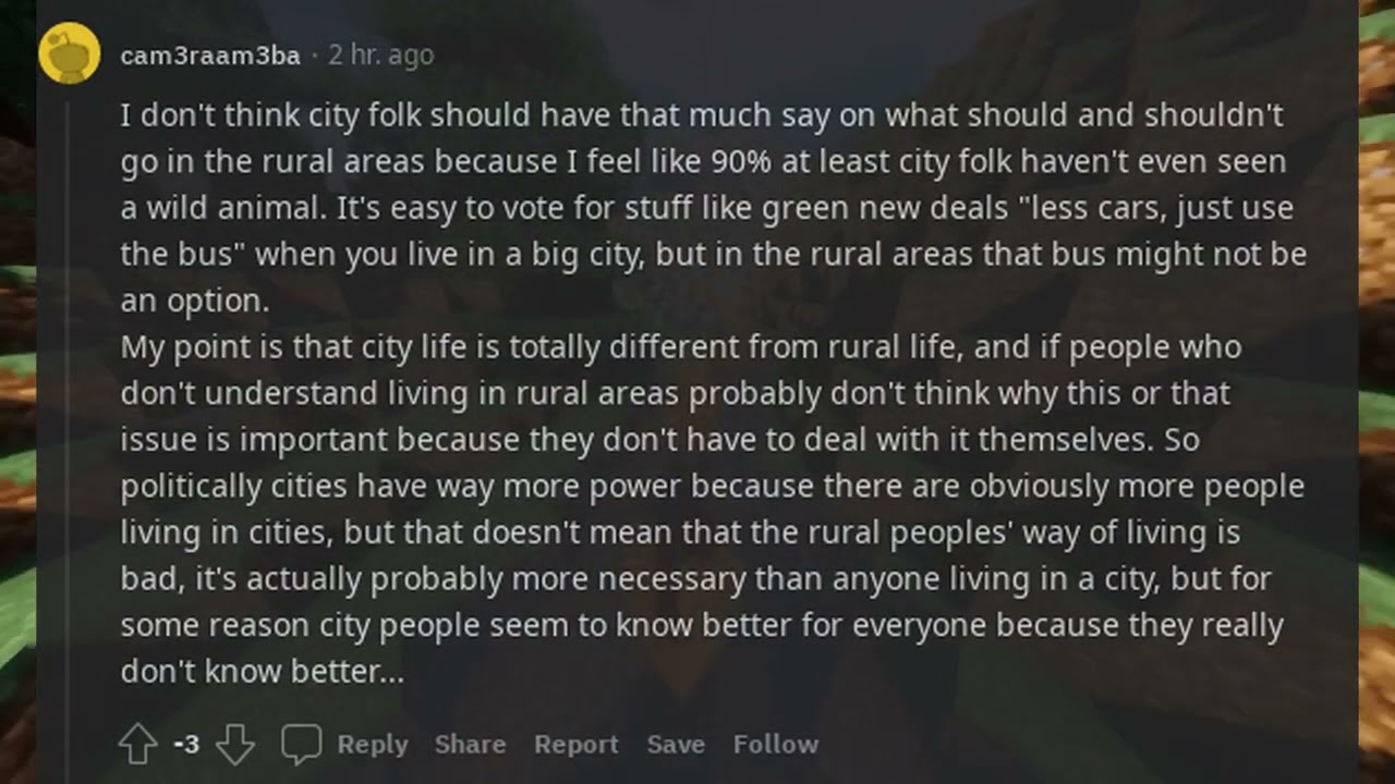 Rural voters, what do you wish you could explain to urban voters
