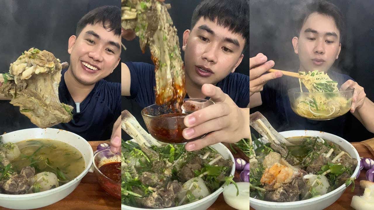 Mukbang 2 Cây Sườn Bò Hàm Sả Siêu Ngon | Tùn Thích Mukbang