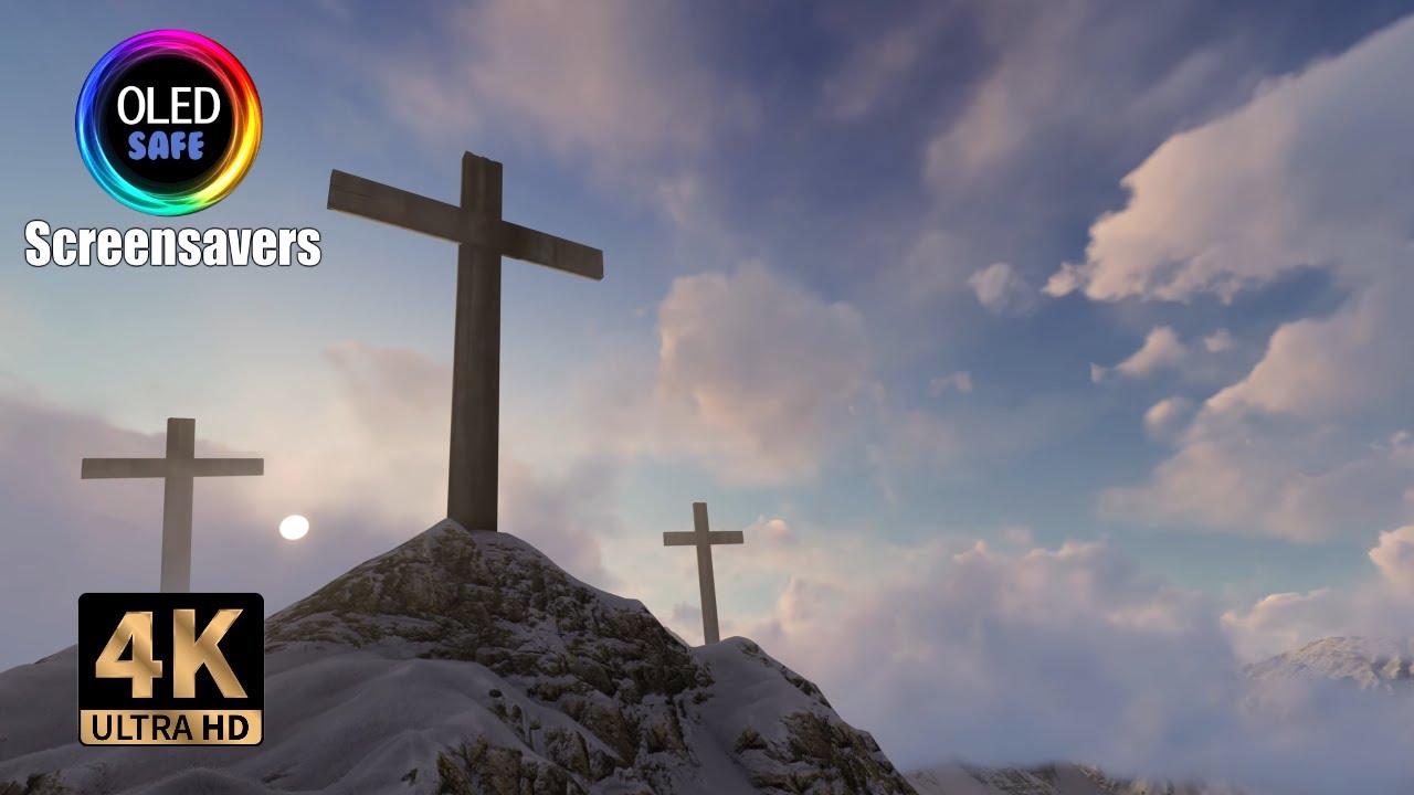 Easter Screensaver - 3 Crosses - 10 Hours - 4k - OLED Safe - No Burn-in