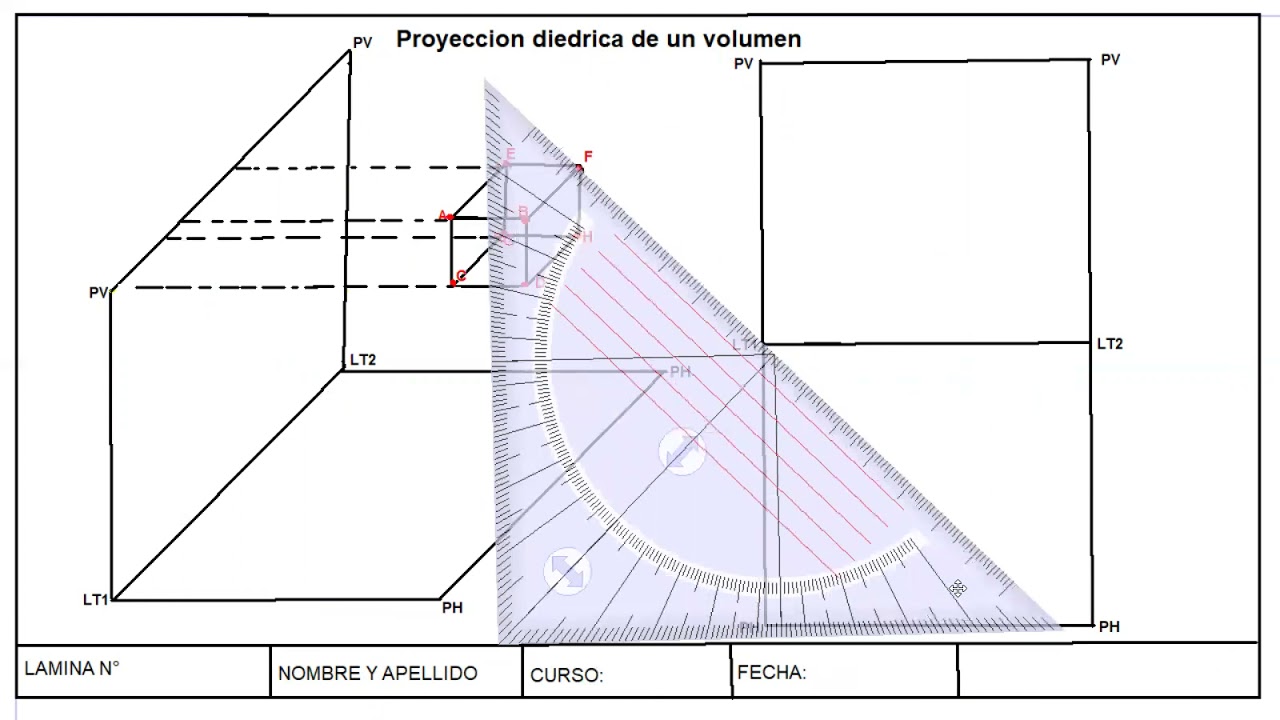 Proyección diédrica de un cuerpo volumétrico