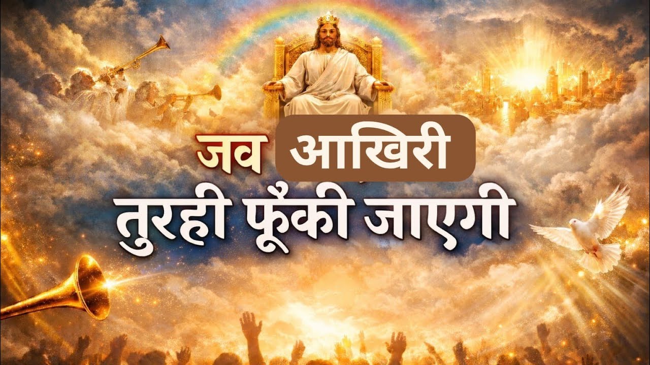 पवित्र है तू प्रभु।जब आख़री तुरही फूँकी जाएगी।हर घुटना झुक जाएगा।सिंहासन के सामने।