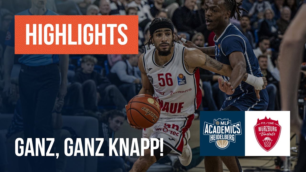 Ganz, ganz knapp! MLP Academics Heidelberg - FIT One Würzburg Baskets - BBL Highlights