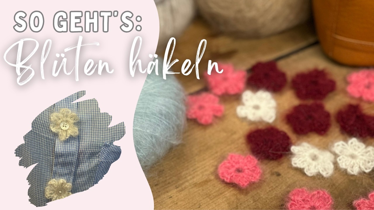 Woolhouse Thema in März Frühlingserwachen Blüten häkeln / Knopfloch Detail / Outfit DIY