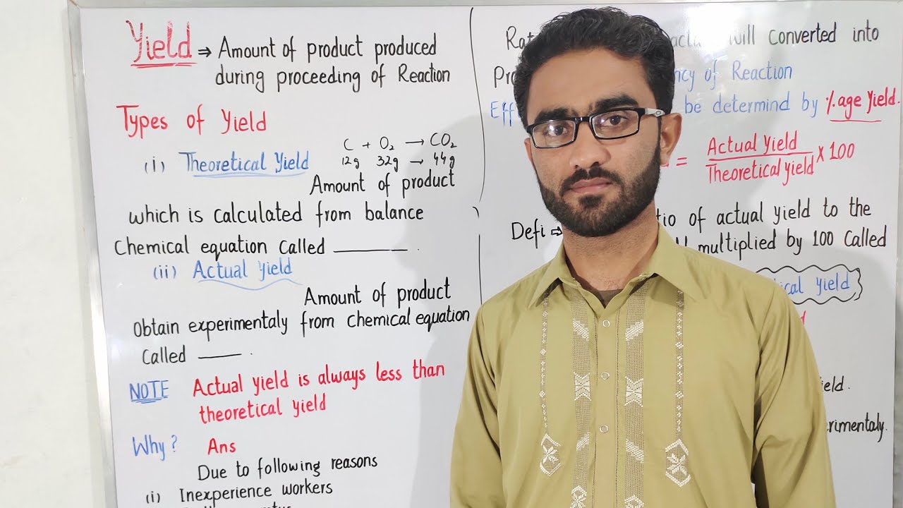 yield chemistry class 11 theoretical yield and actual yield percentage yield