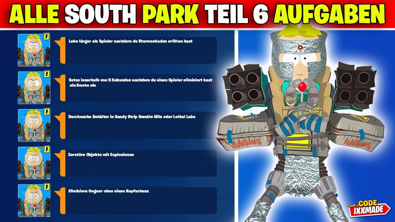 Fortnite Alle Geboren im Chaos Teil 6 OH HAMBURGER! South Park Teil 6 Aufgaben