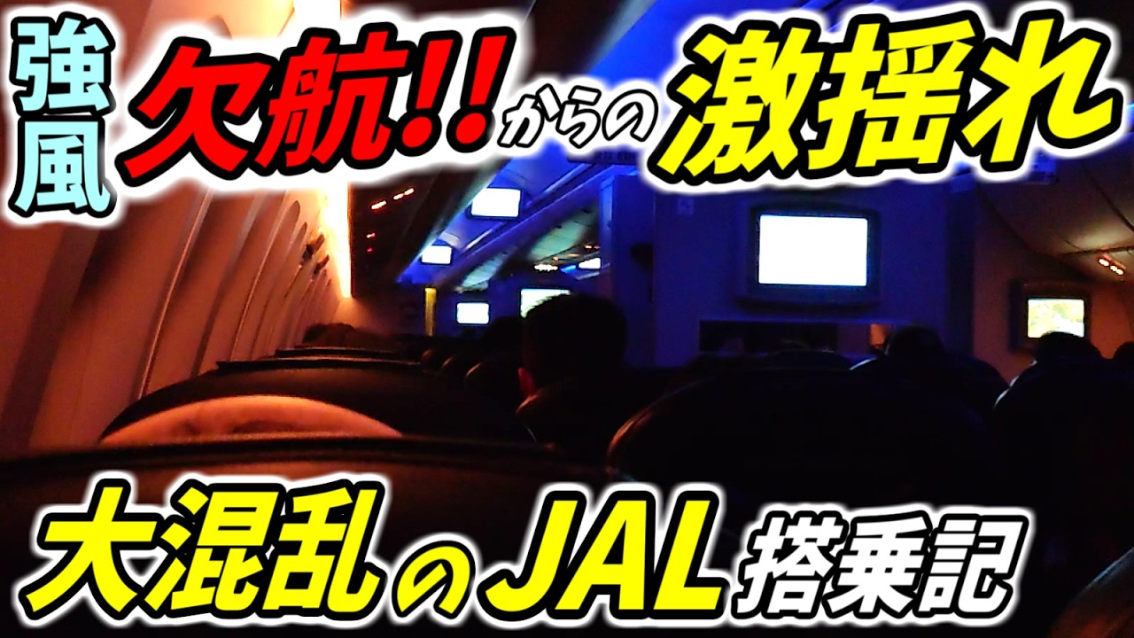 【暴風】予約便が欠航!! 振替便は激揺れ!! 大荒れJAL便の全記録【羽田→(小松)→伊丹 搭乗記】