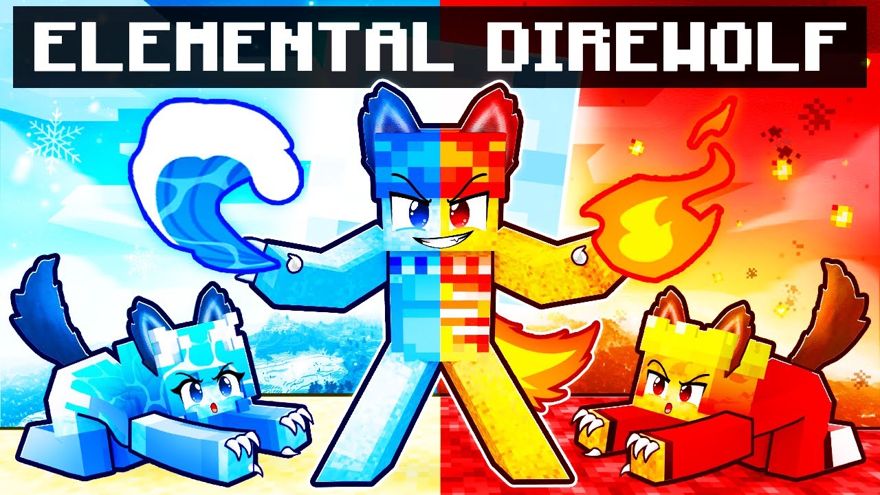Playing as an ELEMENTAL DIREWOLF in Minecraft!