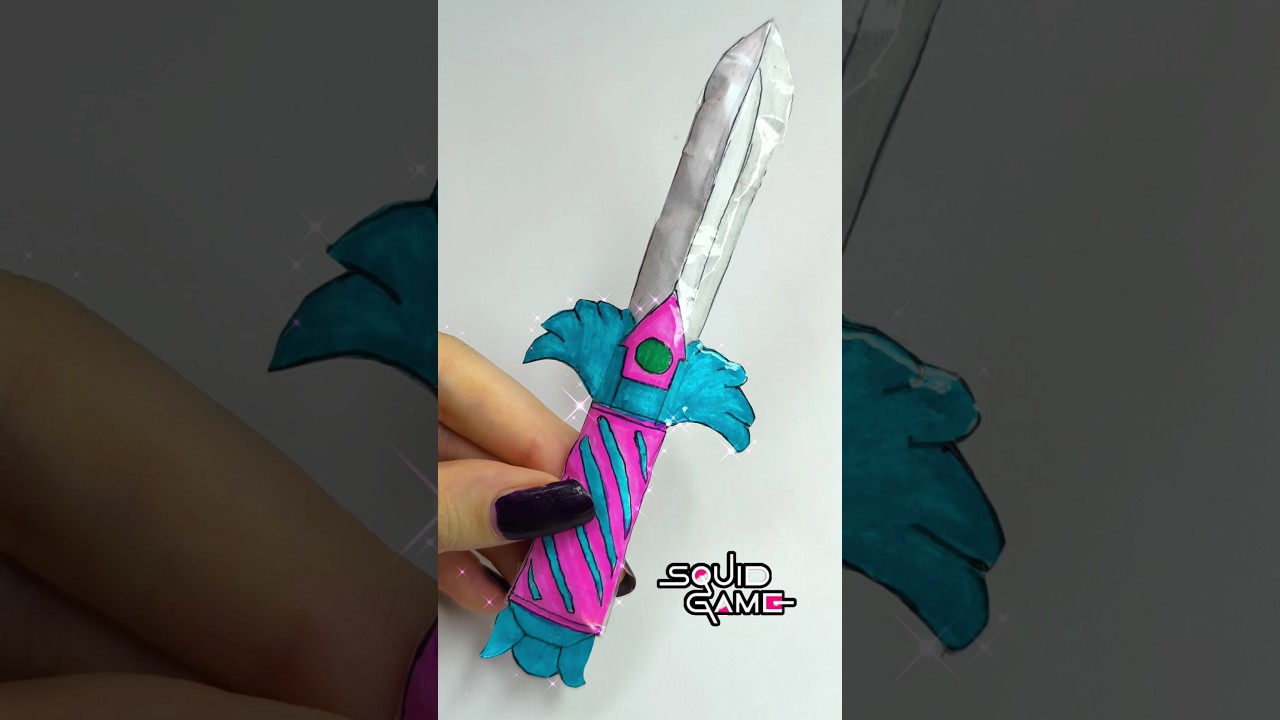 Diy squid game 3 paper knife 🗡️ #squidgame #diy #shorts