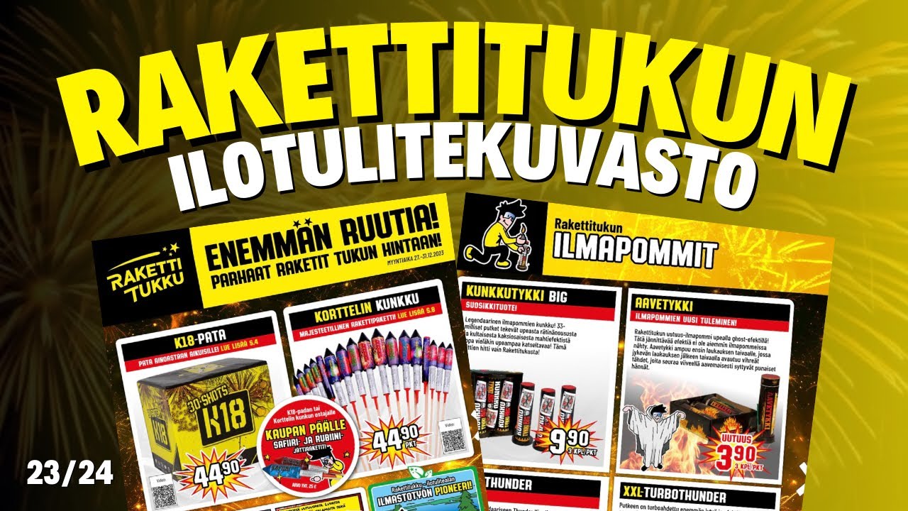 Rakettitukun ilotulitekuvasto 2023-2024