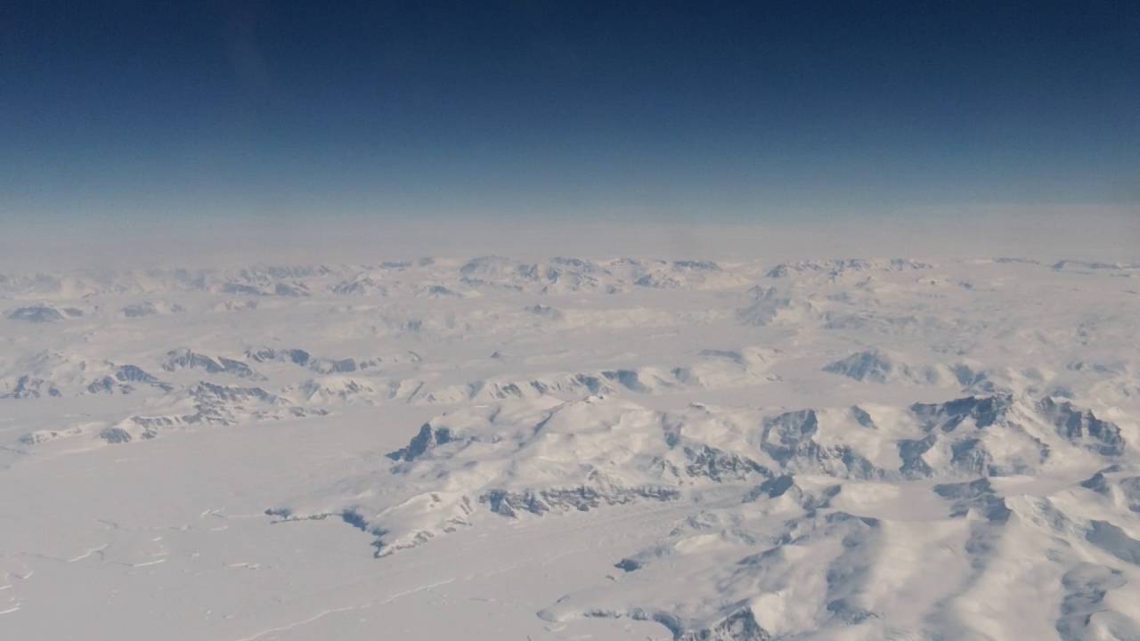 Flying over the Transantarctic Mountains, view from C-17