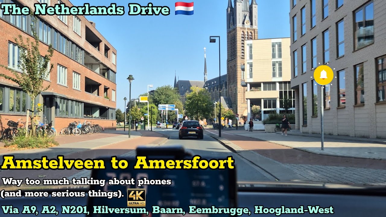 [4K] Driving; Amstelveen to Amersfoort 🇳🇱 via A9_A2 Hilversum_Baarn & more. The Netherlands Drive