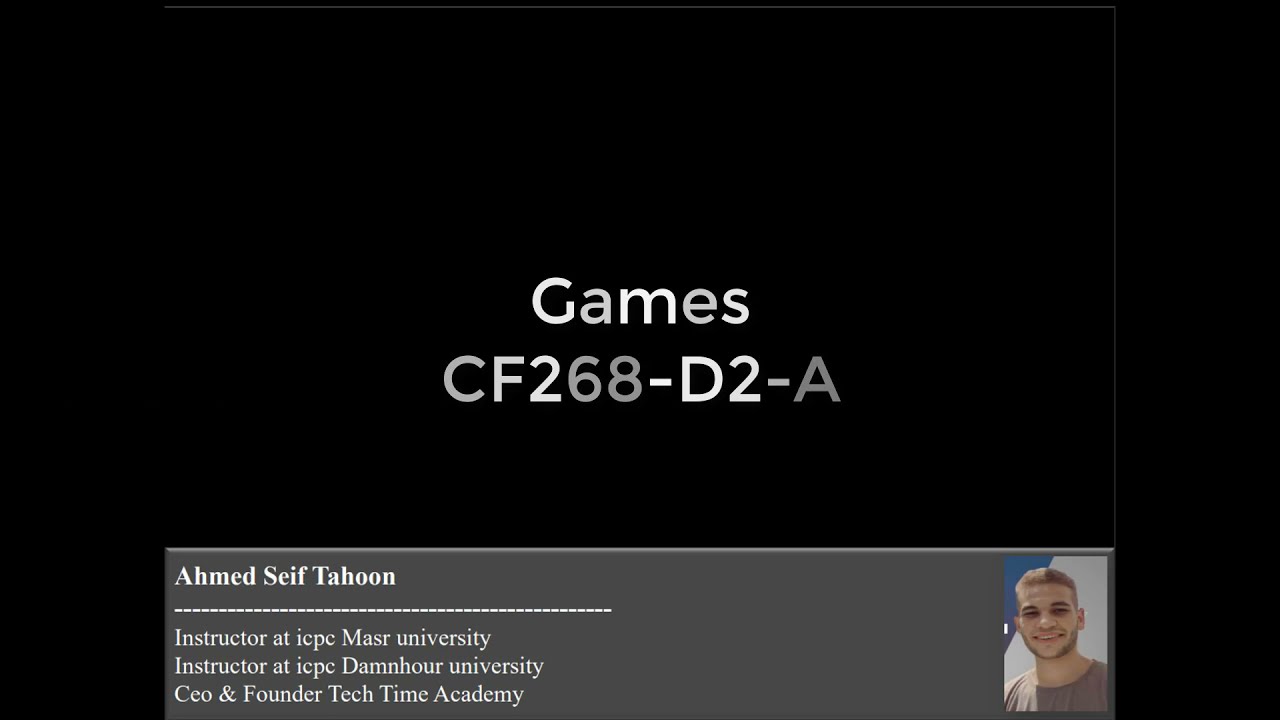 Games (Codeforces) CF268 D2 A