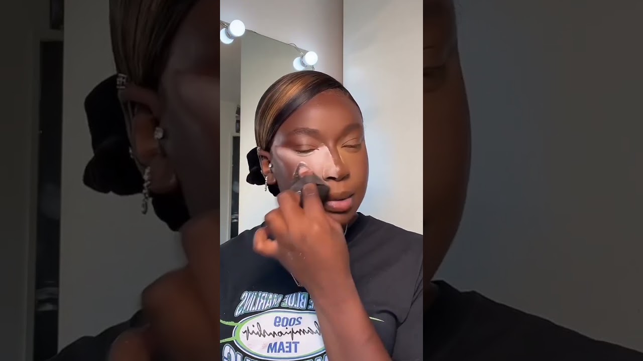 pink vs yellow setting powder on dark skin 🤍