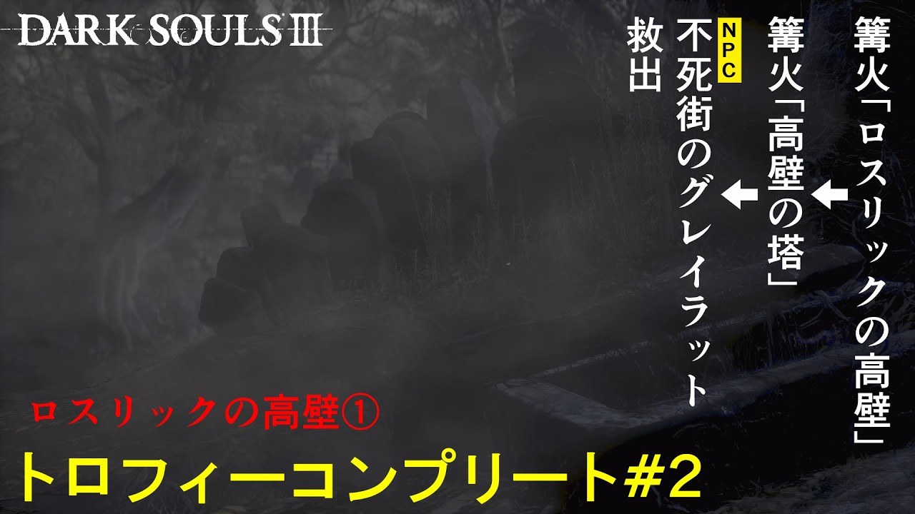 【ダークソウル３】トロフィーコンプリート #2　ロスリックの高壁①