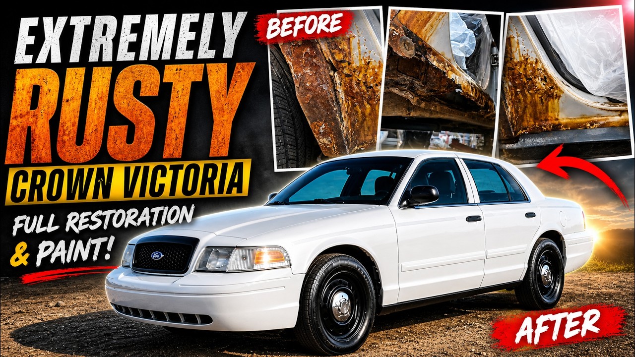 Restoration of Abandoned Police Car. Start to Finish Rust Repair and DIY Paint Job