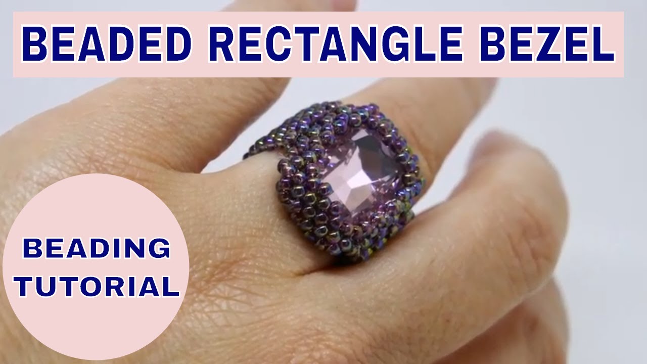 How To Bead around a Rectangle Cabochon 13x18mm with 11/0 seed beads