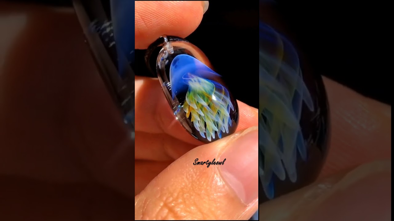 Jellyfish Glass Pendant | Amazing Glass Blowing | Galaxy pendant | Stained Glass