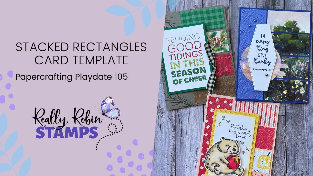 Stacked Rectangles Card Template | Papercrafting Playdate 105