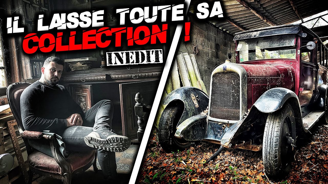 TOUTE SA COLLECTION DE VOITURE est restée là ! Un vrai musée !