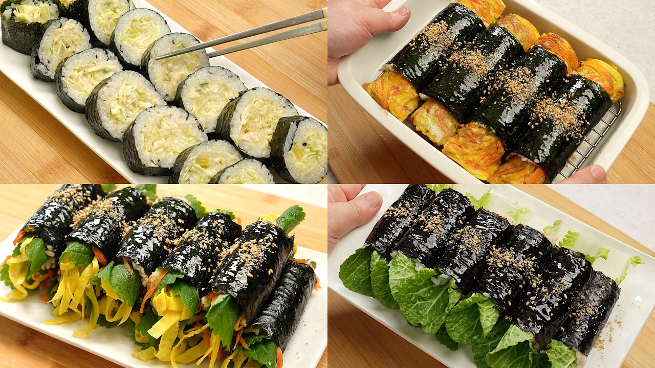 햄도 맛살도 안 넣는데 더 맛있는 김밥 4가지