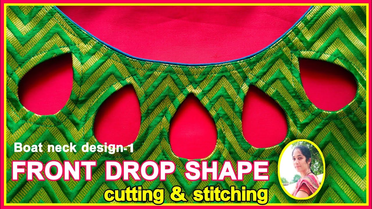 Boat neck designs | ఫ్రంట్ డ్రాప్ షేప్ కటింగ్ & స్టిచ్చింగ్ | ఈజీ మెథడ్ & టిప్స్ ఫర్ బిగినర్స్ |