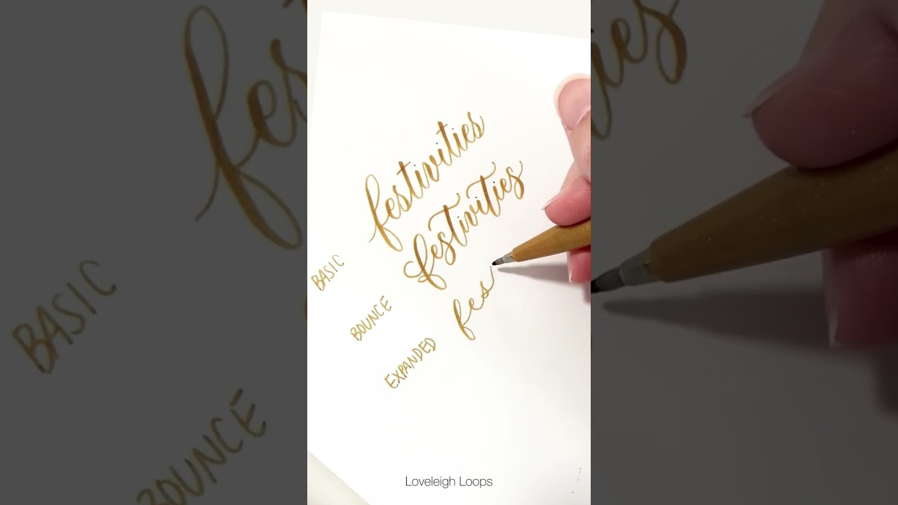 "Festivities" Handwritten in 3 Lettering Styles 💕 Basic Calligraphy, Bounce Lettering + Expanded