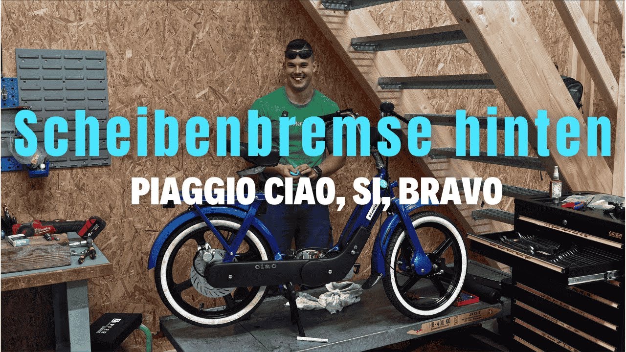 Scheibenbremse hinten💪 Piaggio Ciao, SI, Bravo👀 Mica macht den Einbau🤓