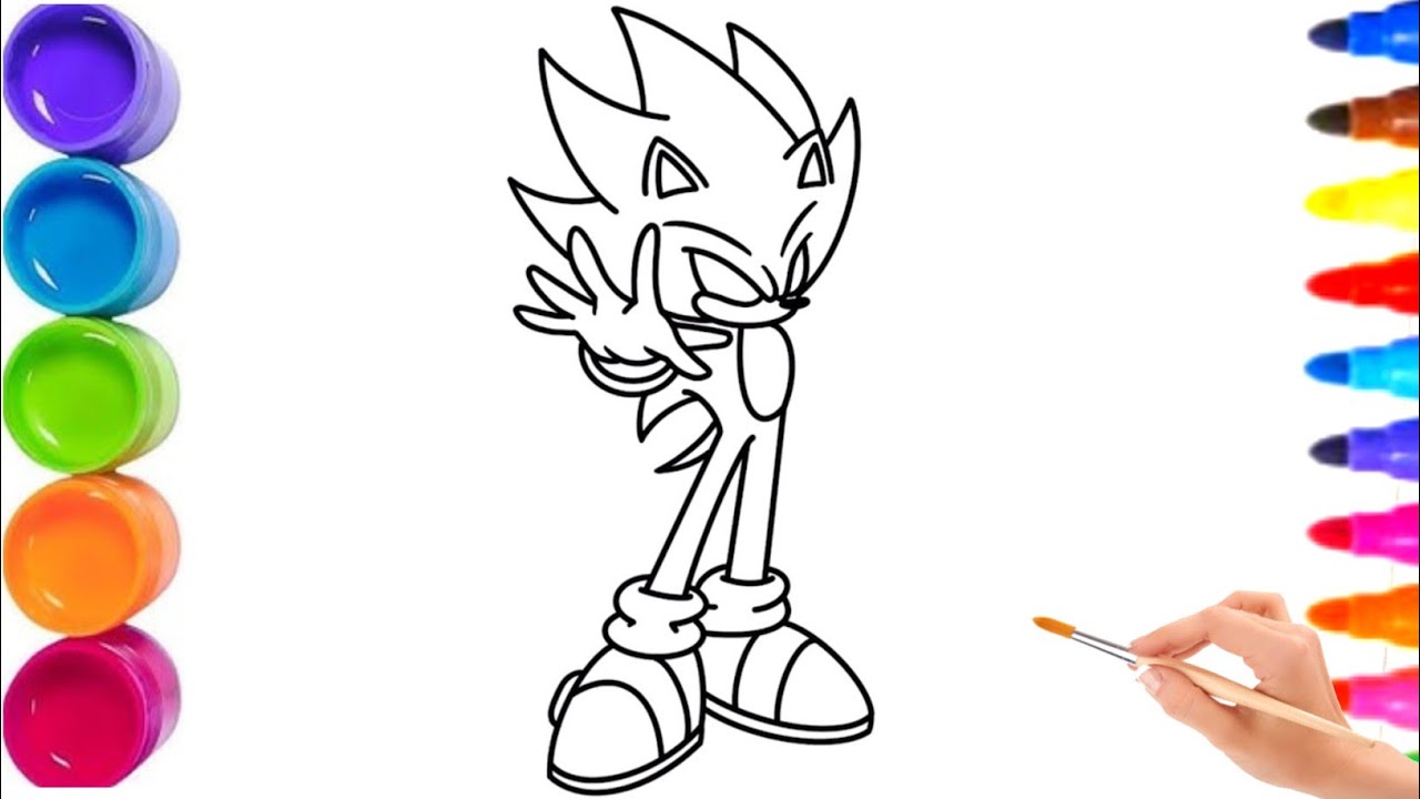 Рисунок желтого Соника для детей и малышей 🍄☔ Раскраски Супер Соника для детей👊🌈