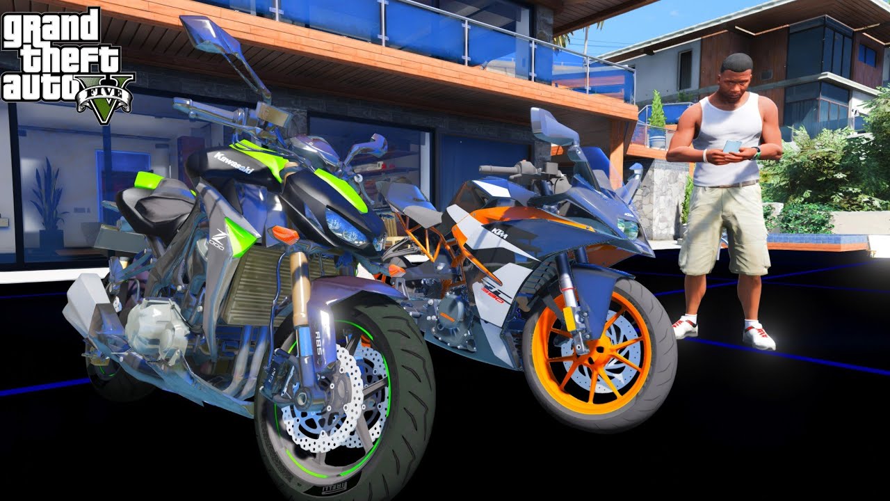 Franklin NINJA Z900 VS Shinch KTM RC390 | GTA5 Game Play