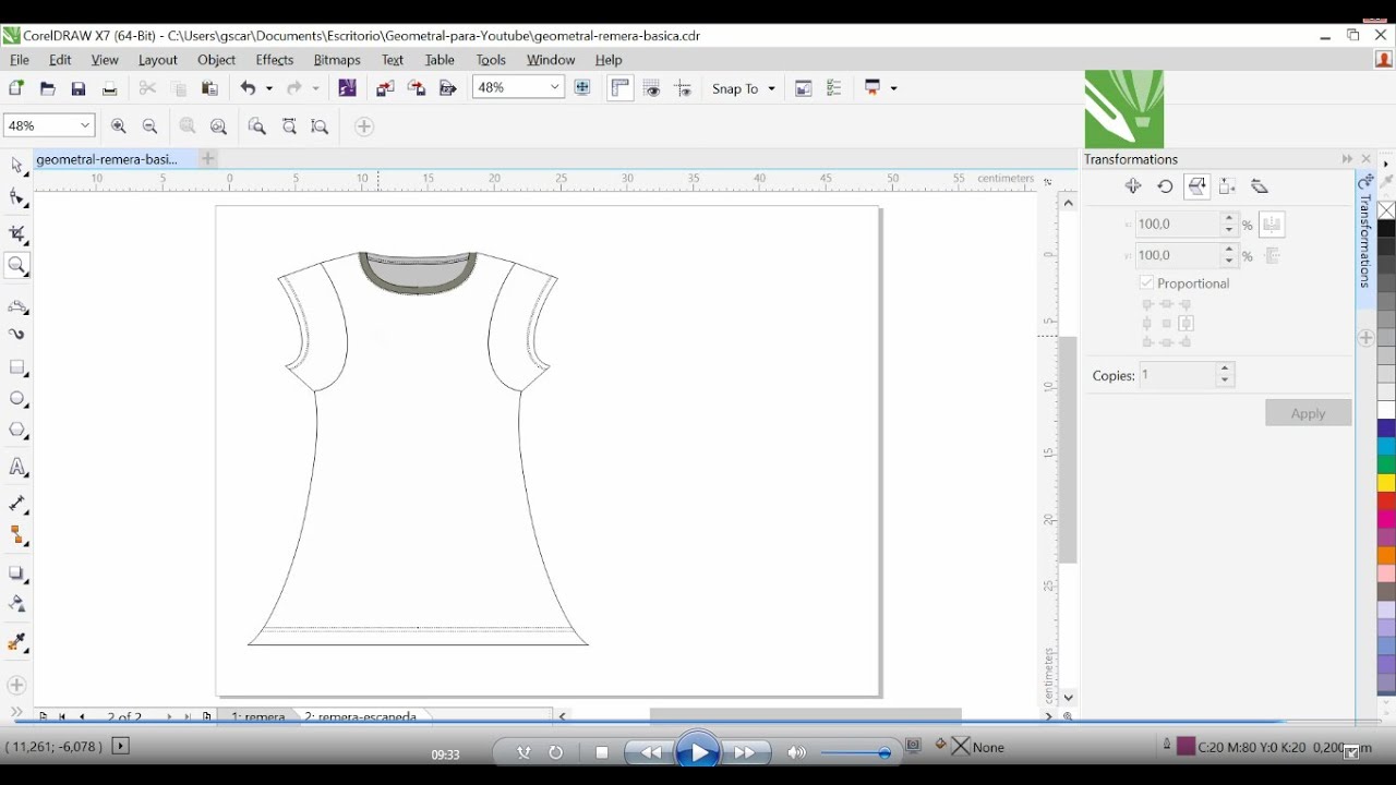 Corel Draw x7: ¿Cómo hacer una camiseta básica para un geometral en Corel Draw?