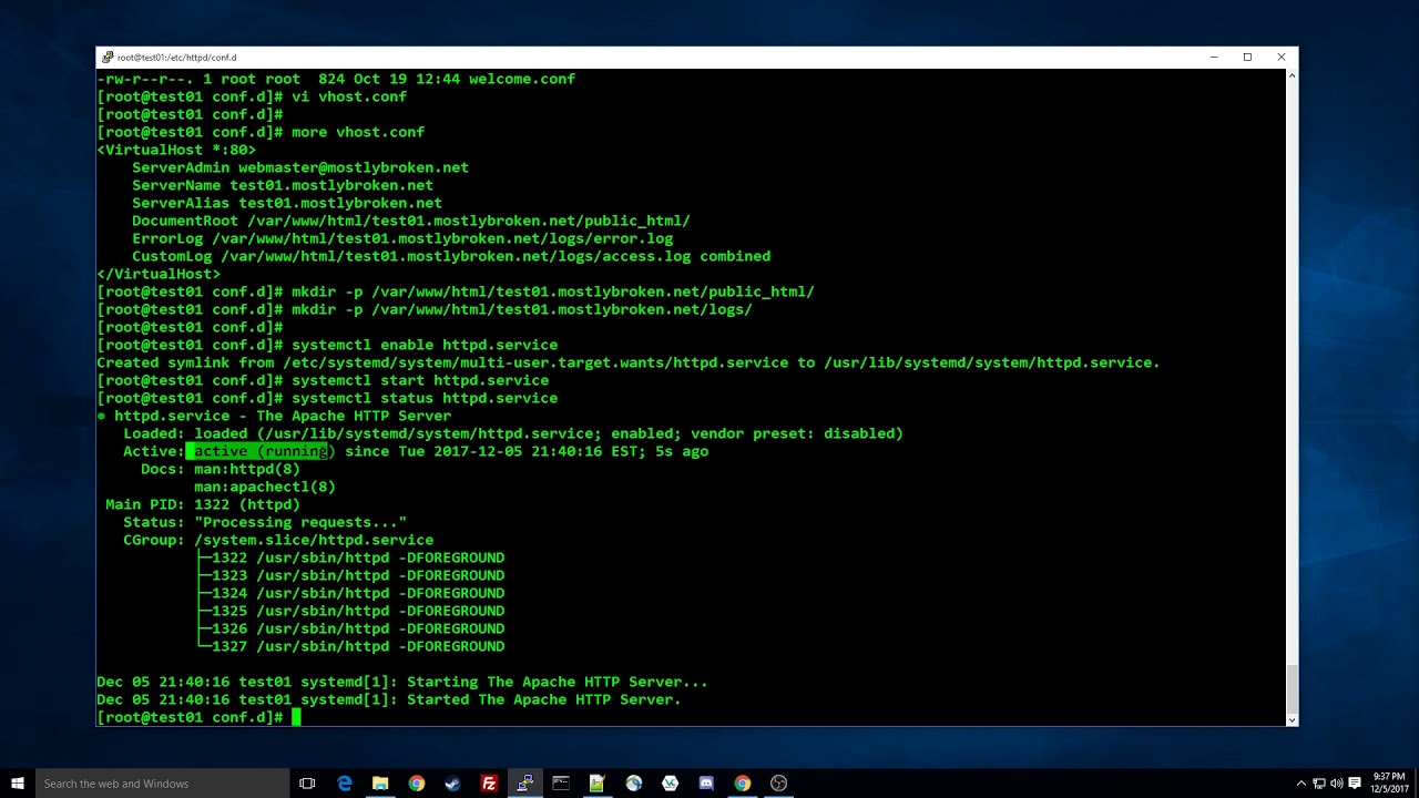 Install and Configure Apache Web Server for CentOS