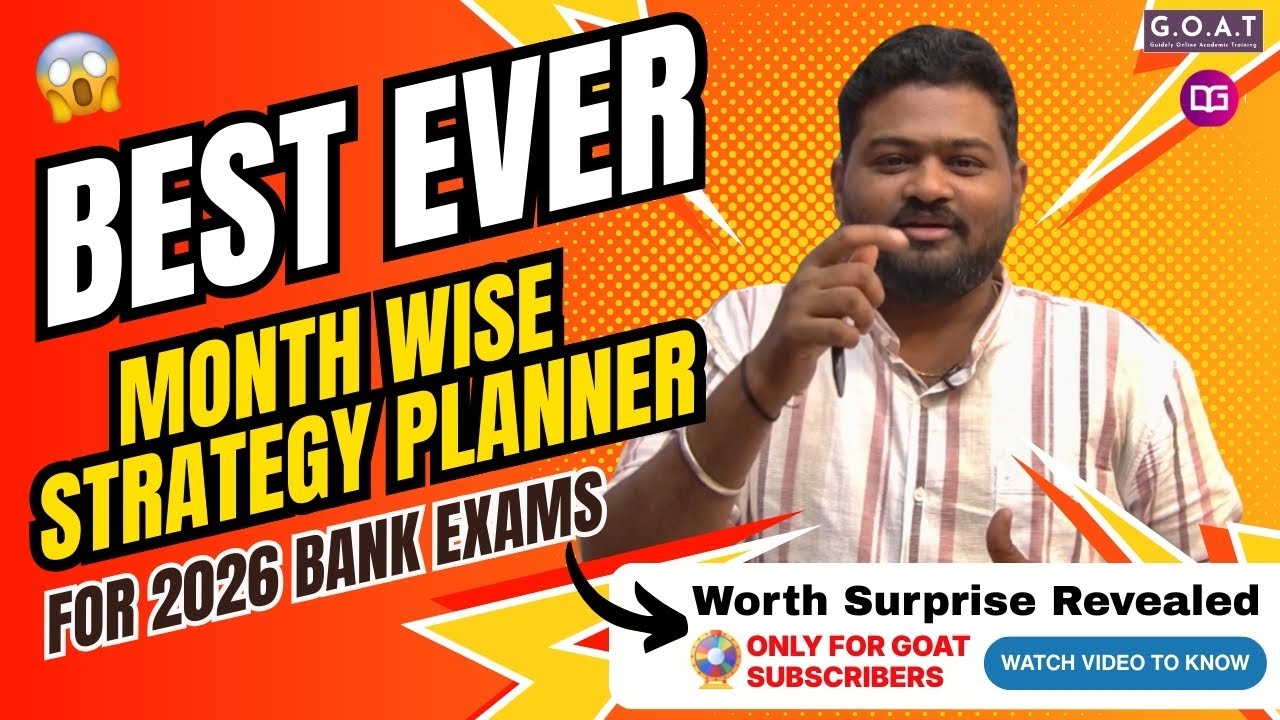 MONTH WISE STRATEGY PLANNER FOR 2026 BANK EXAMS | SURPRICE ELEMENTS IN GOAT BATCH 3.0 #ibpspo