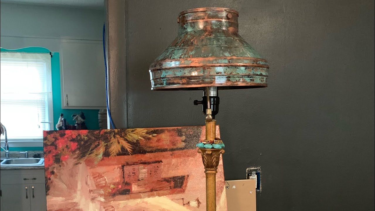 Turning the wrong size light fixture into a unique lamp for my living room by Ghene Fox The Artist.