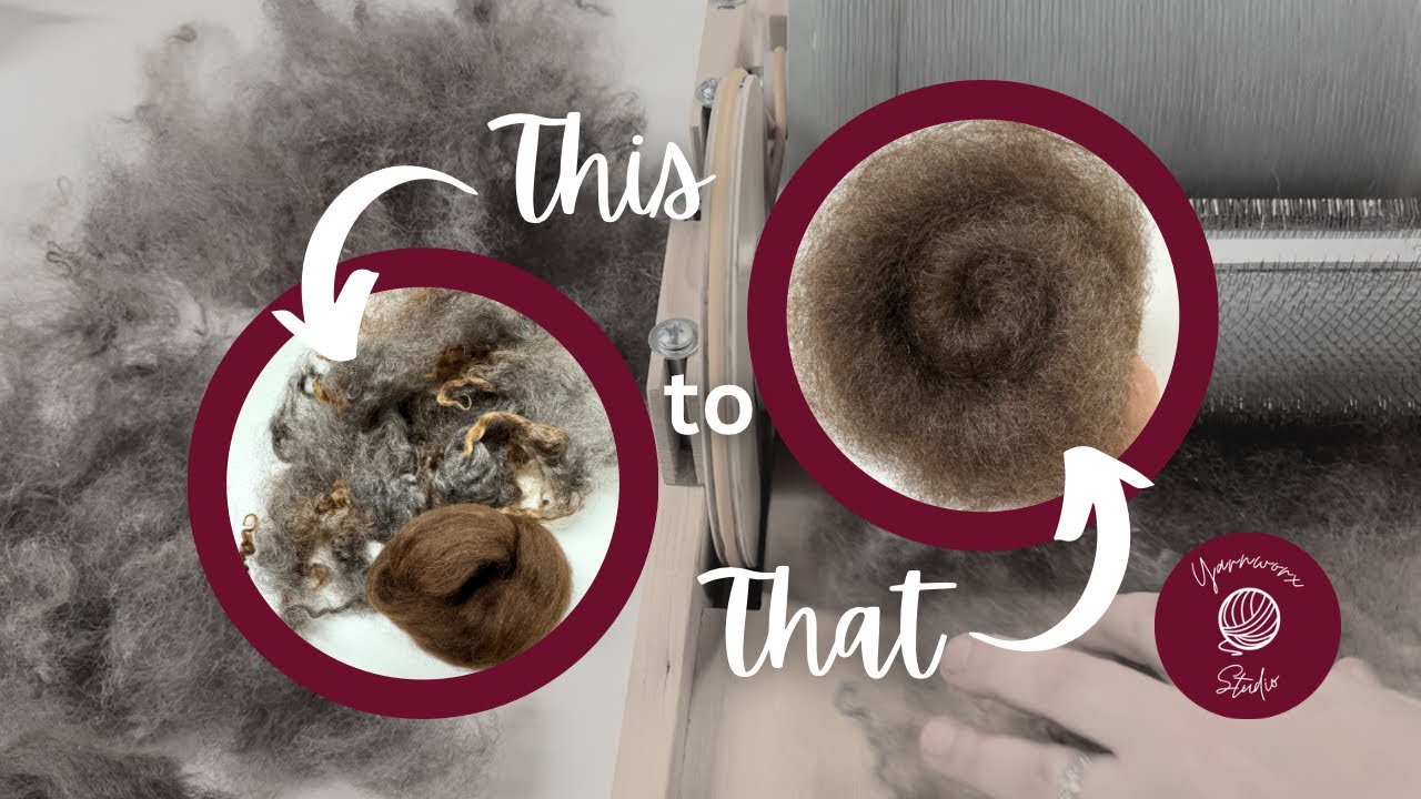 This to That: Carding Romney/Llama washed wool into a floofy batt for spinning