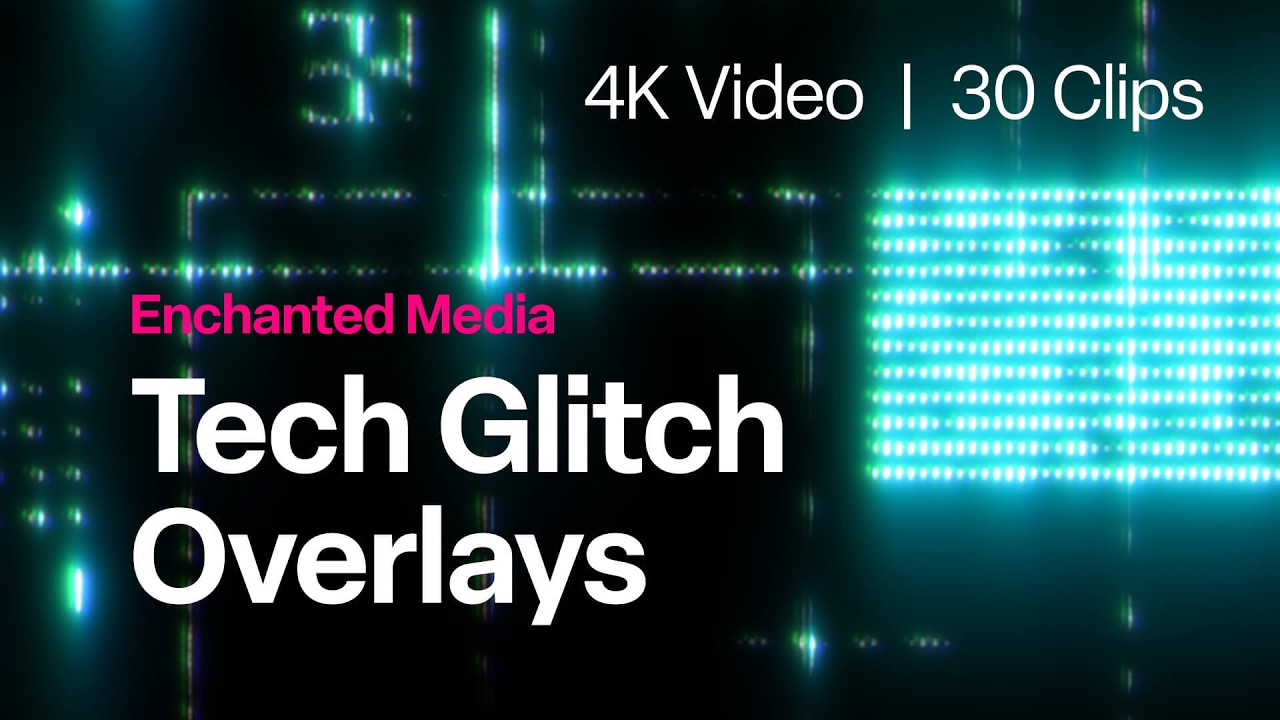 Tech Glitch Overlays | 4K Resolution Videos