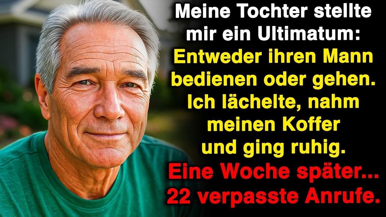 Meine Tochter gab mir ein Ultimatum: Entweder ihrem Mann dienen oder gehen. Ich packte.