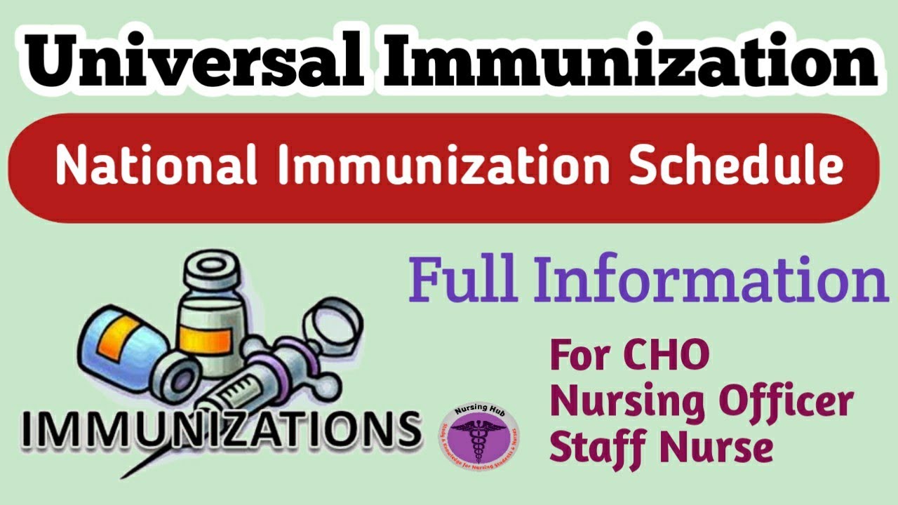 Universal Immunization Programme |National Immunization Schedule || Universal Immunization | For CHO