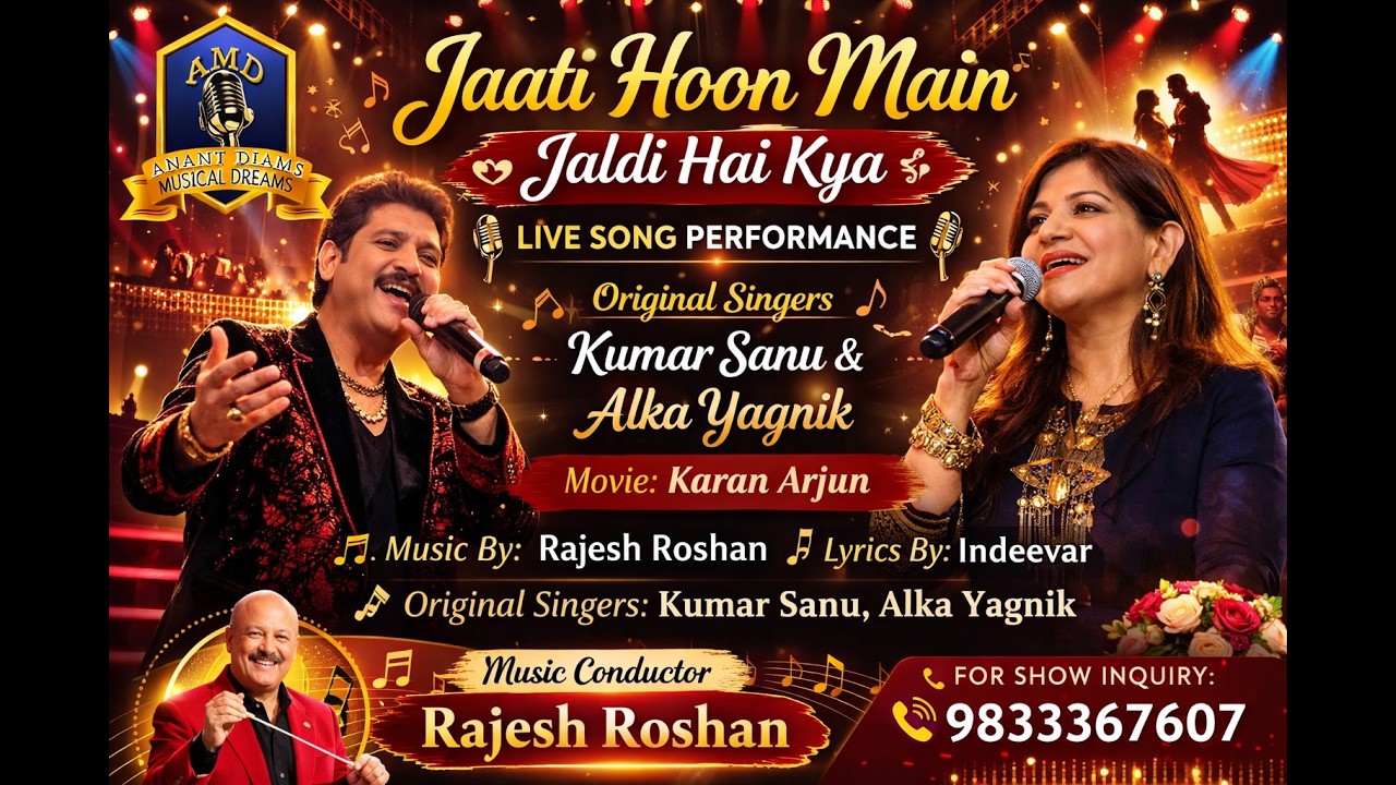 🔥 Jaati Hoon Main | Karan Arjun | Rajesh Roshan Live I Kumar Sanu, Alka Yagnik Live | 90s Hit Song