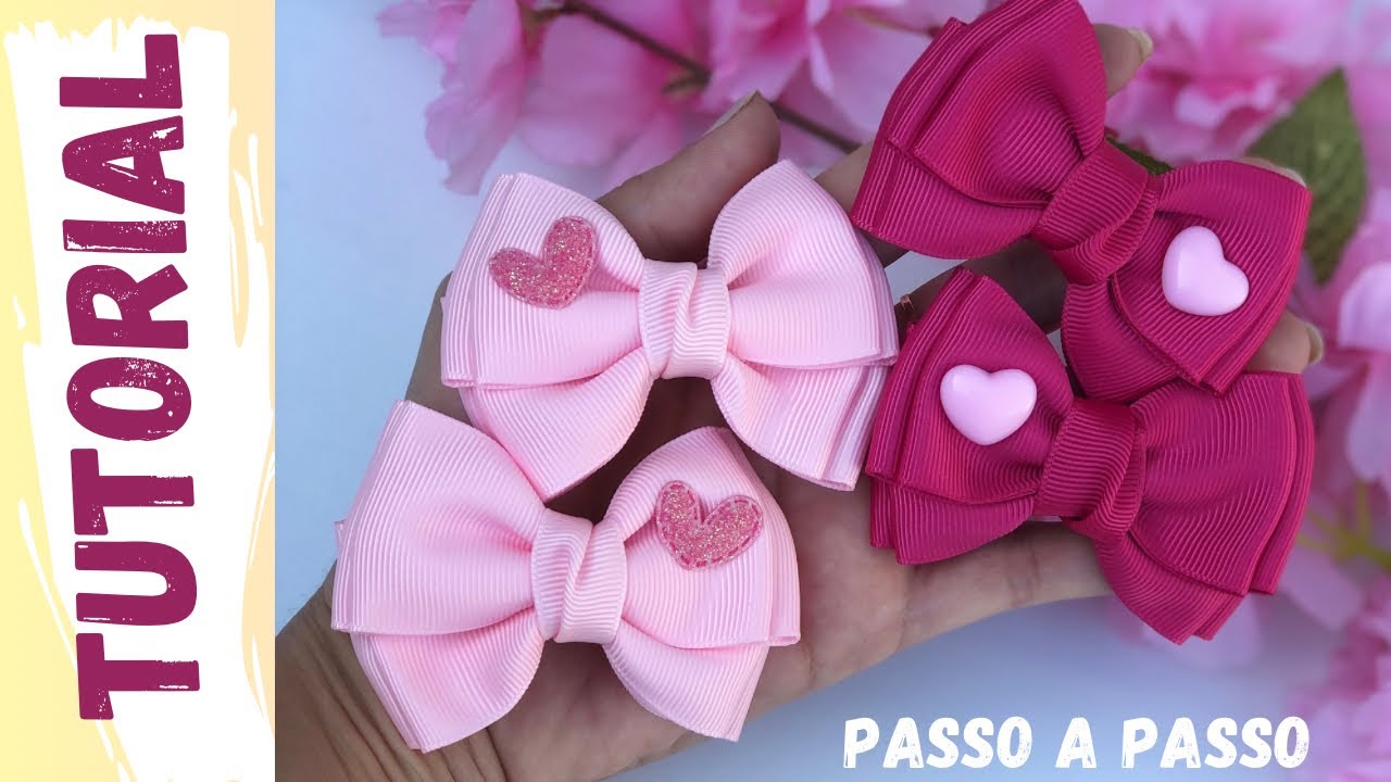 Laço Gravata Duplo e Sobreposto Fita n.9🎀- Dy Ribbon Bow Hair