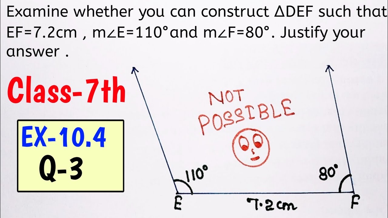 Exercise 10.4, Question 3, Class 7th Maths, Practical Geometry, Chapter 10 Ncert