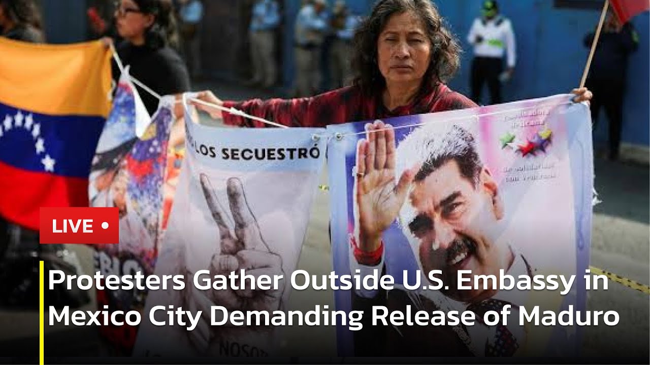 🔴LIVE: Protesters at U.S. Embassy In Mexico City Call for Freedom For Maduro | AC1P
