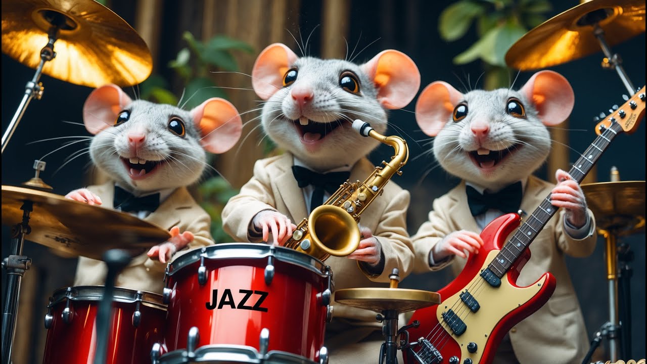 🎷🐭🎷4K Rat Band Plays Cheerful Dixieland Jazz | Perfect Background Music for Working & Studying #jazz