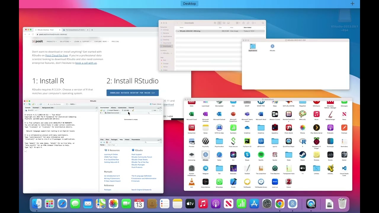 Install R, R Studio,XQuartx and R Commander on Mac